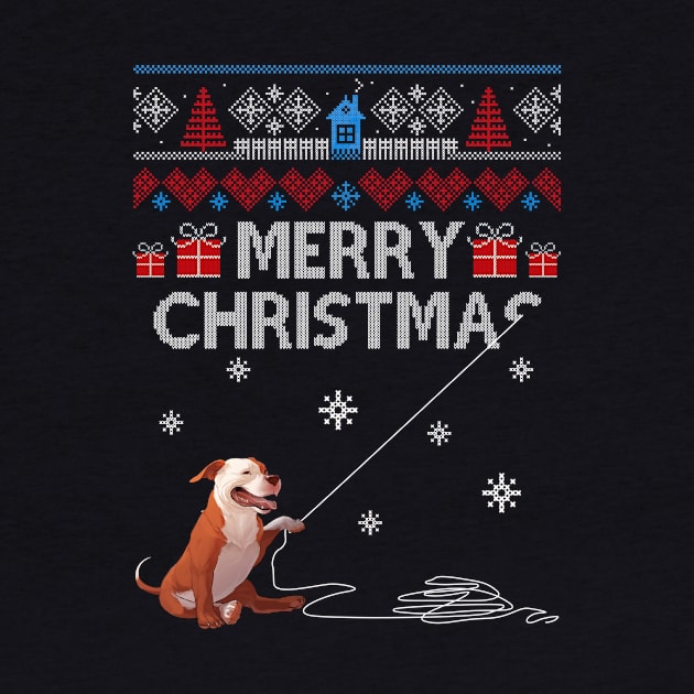 Merry Christmas Funny Naughty Pitbull by Simpsonfft